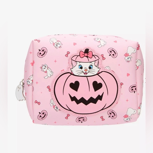 Disney The Aristocats Marie Jack-o-Lantern Pink Cosmetic Bag - Picture 1 of 4